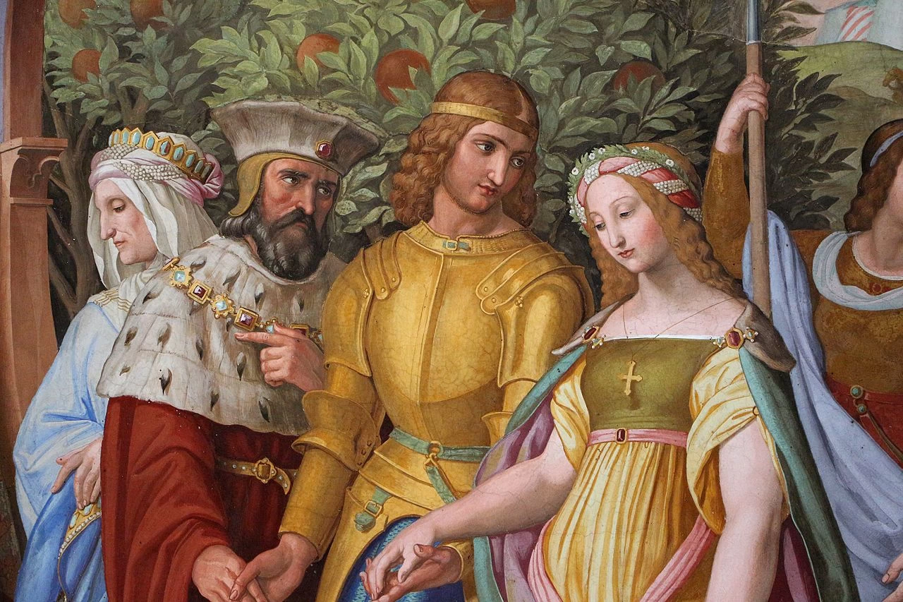 Affreschi di casa Massimo - Carlo Magno tra i paladini, Stanza di Ariosto, Villa Giustiniani Massimo, Roma, dettaglio